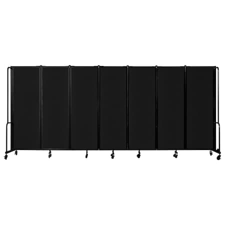 National Public Seating NPS Room Divider, 6' Height, 7 Sections, Black RDB6-7PT10